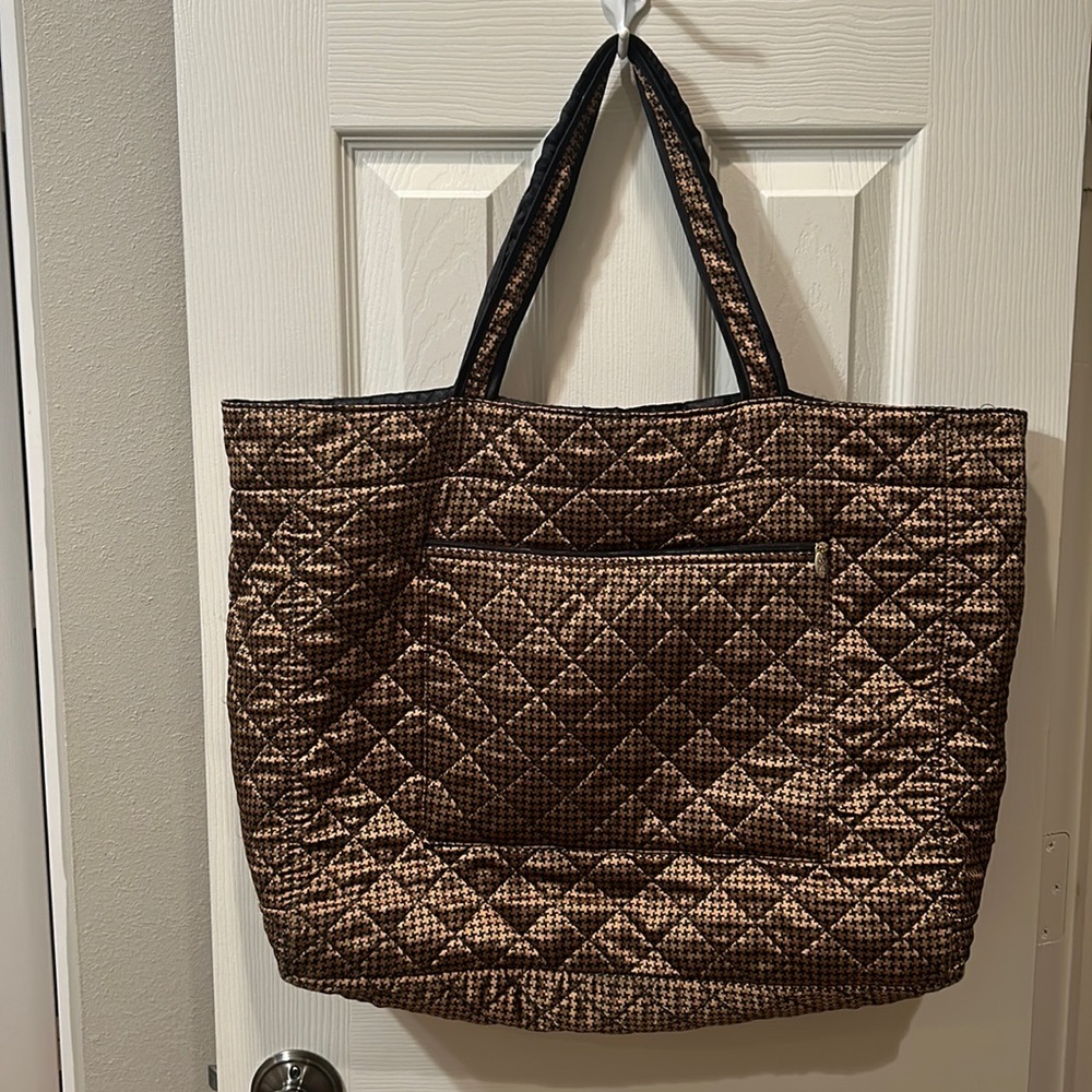 Mark Ashton Gold and Black Quilted weekend bag